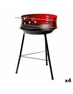 Barbecue Portable Aktive Bois Fer 37,5 x 70 x 38,5 cm (4 Unités) Rouge