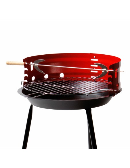 Barbecue Portable Aktive Bois Fer 37,5 x 70 x 38,5 cm (4 Unités) Rouge