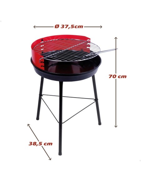 Barbecue Portable Aktive Bois Fer 37,5 x 70 x 38,5 cm (4 Unités) Rouge