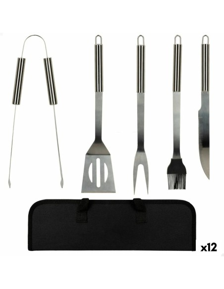 Ustensiles pour barbecues Aktive Silicone Acier inoxydable 12 Unités 7,5 x 35 x 1,9 cm (5 Pièces)