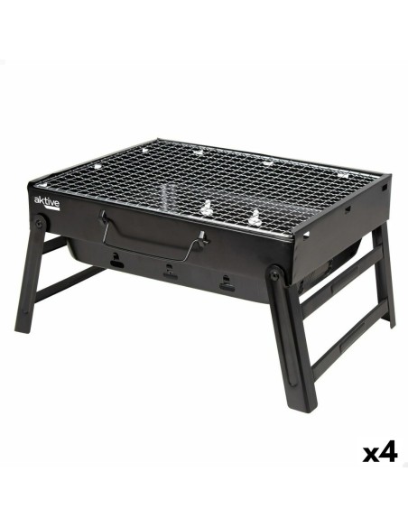 Barbecue Portable Aktive Rectangulaire Noir Acier 40 x 20 x 28 cm