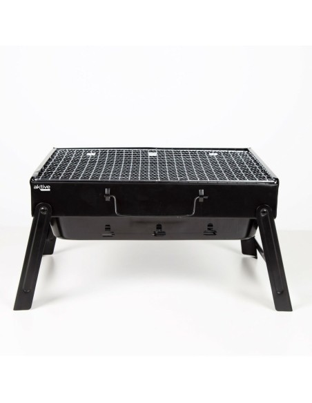 Barbecue Portable Aktive Rectangulaire Noir Acier 40 x 20 x 28 cm