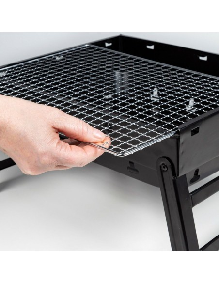 Barbecue Portable Aktive Rectangulaire Noir Acier 40 x 20 x 28 cm