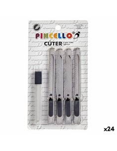 Cutter Lot Argenté Métal Plastique 1,5 x 18,5 x 10 cm (24 Unités)