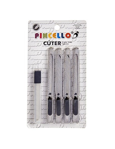 Cutter Lot Argenté Métal Plastique 1,5 x 18,5 x 10 cm (24 Unités)