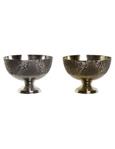 Centre de Table DKD Home Decor Doré Argenté Moderne 25 x 25 x 18 cm (2 Unités)