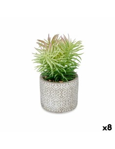 Plante décorative Ibergarden QY-H011 Bois Plastique Ciment Succulent 12 x 22 x 12 cm (8 Unités)