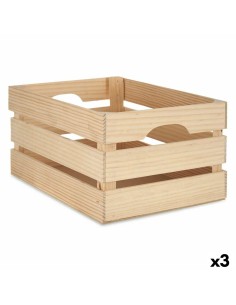Boîte Décorative Bois de pin 26 x 18,3 x 36 cm (3 Unités)