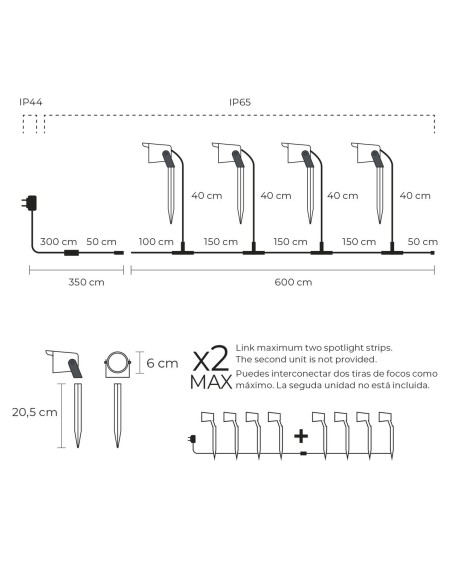 Projecteur LED KSIX SmartLED Noir (3000K)