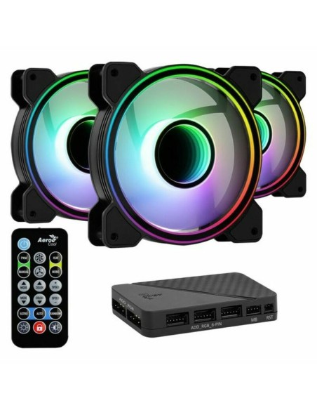 Ventillateur de cabine Aerocool Mirage 12 ARGB Pro 12V Ø 12 cm (3 Unités) (3 pcs)