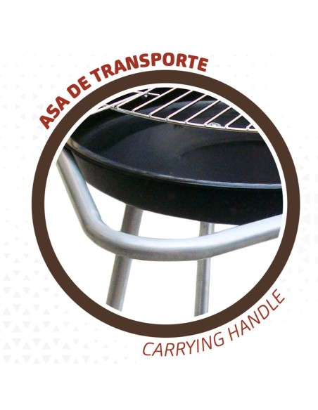 Roues de barbecue au charbon de bois Aktive Métal émaillé 51 x 82 x 51 cm Noir
