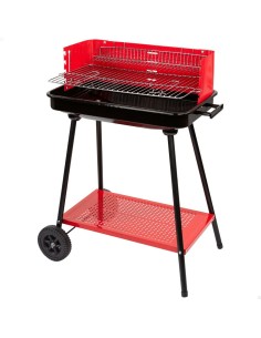 Roues de barbecue au charbon de bois Aktive Acier Plastique Métal émaillé 66 x 85 x 44 cm Rouge