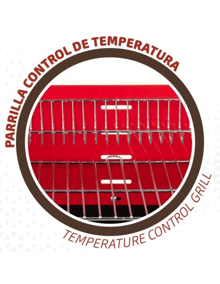 Roues de barbecue au charbon de bois Aktive Acier Plastique Métal émaillé 66 x 85 x 44 cm Rouge