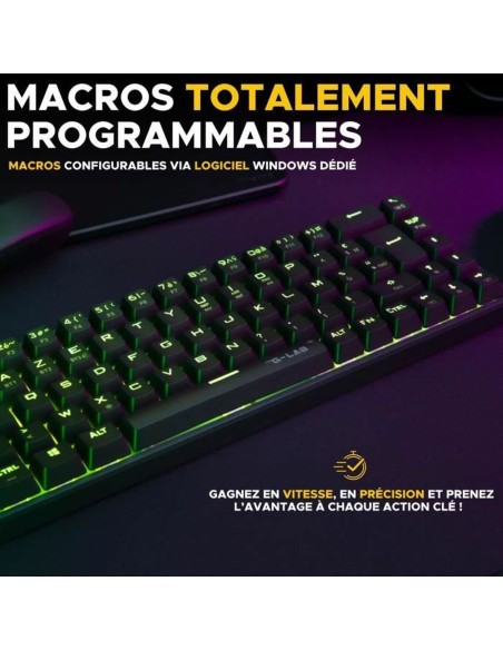 Clavier pour jeu The G-Lab KEYZ TITAN Noir AZERTY