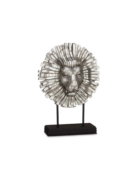 Figurine Décorative Lion Argenté 28 x 38,5 x 11,5 cm (4 Unités)
