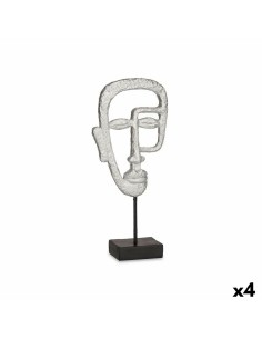 Figurine Décorative Visage Argenté 19,5 x 38 x 10,5 cm (4 Unités)