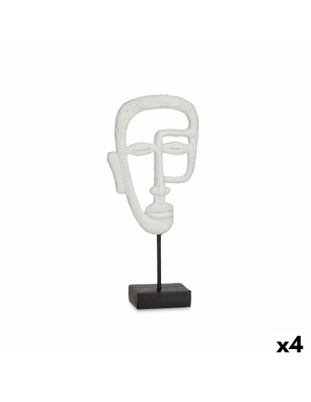Figurine Décorative Visage Blanc 19,5 x 38 x 10,5 cm (4 Unités)