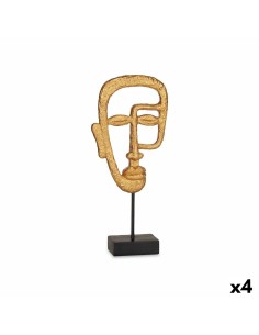 Figurine Décorative Visage Doré 19,5 x 38 x 10,5 cm (4 Unités)