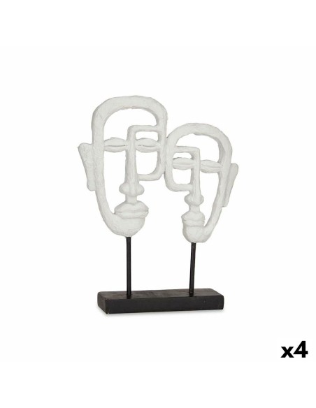Figurine Décorative Visage Blanc 27 x 32,5 x 10,5 cm (4 Unités)