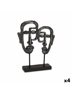 Figurine Décorative Visage Noir 27 x 32,5 x 10,5 cm (4 Unités)
