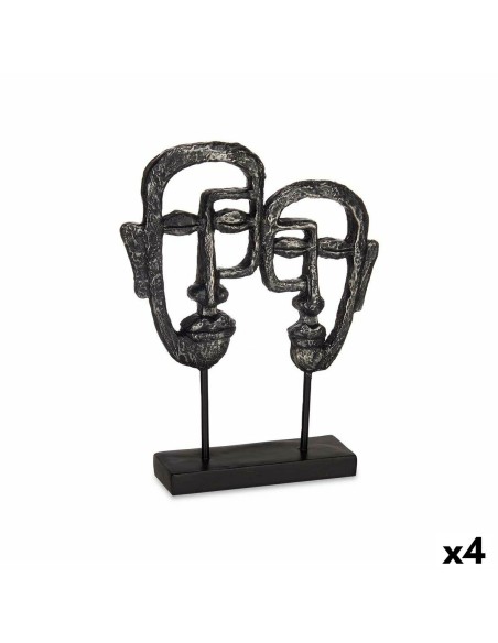 Figurine Décorative Visage Noir 27 x 32,5 x 10,5 cm (4 Unités)