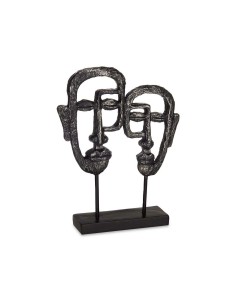 Figurine Décorative Visage Noir 27 x 32,5 x 10,5 cm (4 Unités) 2