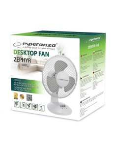 Ventilateur de Bureau Esperanza EHF004WE Blanc Gris 30 W 2