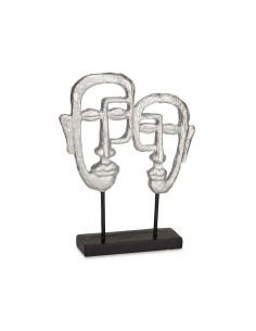 Figurine Décorative Visage Argenté 27 x 32,5 x 10,5 cm (4 Unités) 2