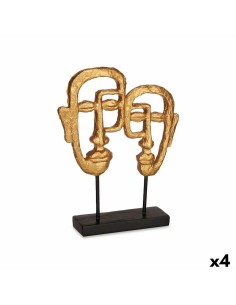 Figurine Décorative Visage Doré 27 x 32,5 x 10,5 cm (4 Unités)
