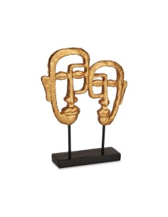 Figurine Décorative Visage Doré 27 x 32,5 x 10,5 cm (4 Unités) 2