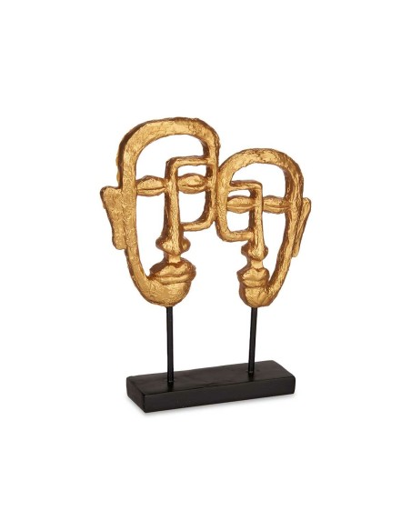 Figurine Décorative Visage Doré 27 x 32,5 x 10,5 cm (4 Unités)