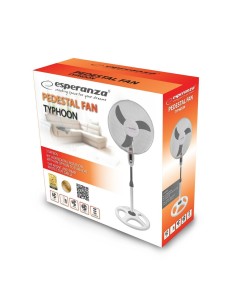 Ventilateur sur Pied Esperanza EHF002WE Blanc Gris 50 W 2