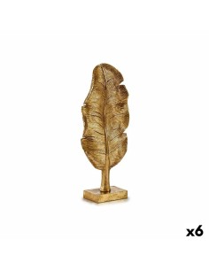 Figurine Décorative Feuille d'une plante Doré 8 x 43,5 x 17 cm (6 Unités)