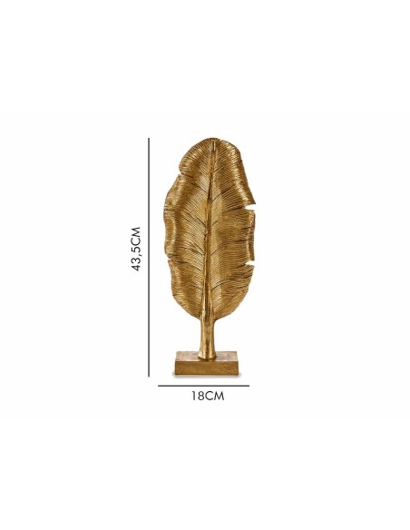 Figurine Décorative Feuille d'une plante Doré 8 x 43,5 x 17 cm (6 Unités)