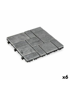 Carreau à emboîtement Ibergarden TTS11P-GY Gris Pierre Plastique 30 x 2,8 x 30 cm (6 Unités)