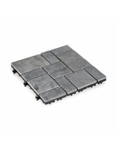 Carreau à emboîtement Ibergarden TTS11P-GY Gris Pierre Plastique 30 x 2,8 x 30 cm (6 Unités) 2