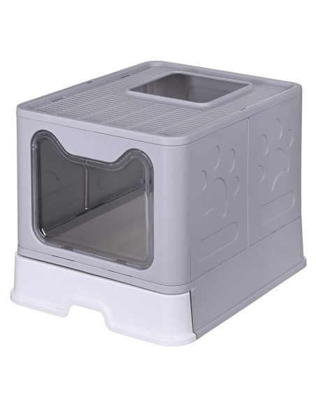 Bac à litière pour chats Diamentiq Yoko Blanc Gris Plastique
