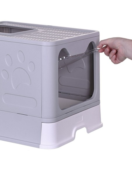 Bac à litière pour chats Diamentiq Yoko Blanc Gris Plastique