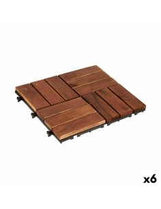 Carreau à emboîtement Ibergarden A12P3030TDC-3A Marron Polyéthylène Acacia 30 x 2,8 x 30 cm (6 Unités)