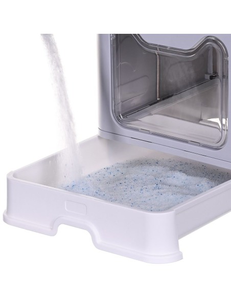 Bac à litière pour chats Diamentiq Yoko Blanc Gris Plastique