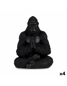 Figurine Décorative Gorille Yoga Noir 16 x 28 x 22 cm (4 Unités)