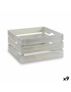 Boîte Décorative Blanc Bois 31 x 20 x 40,5 cm (9 Unités)