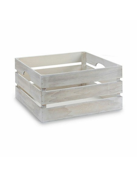 Boîte Décorative Blanc Bois 31 x 20 x 40,5 cm (9 Unités)