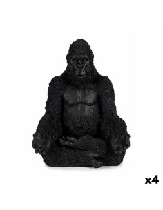 Figurine Décorative Gorille Yoga Noir 19 x 26,5 x 22 cm (4 Unités)