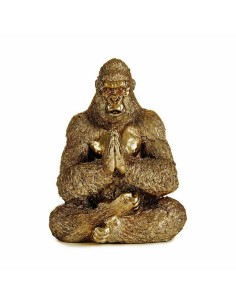 Figurine Décorative Yoga Gorille Doré 16 x 27,5 x 22 cm (4 Unités) 2
