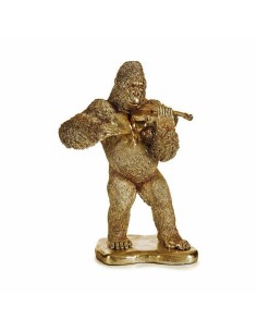 Figurine Décorative Gorille Violon Doré 16 x 40 x 30 cm (3 Unités) 2