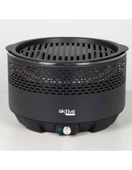 Barbecue Portable Aktive Ronde Sans fumée Noir Acier inoxydable Fer 34 x 21,5 x 34 cm