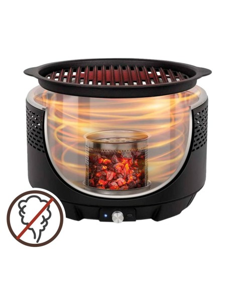 Barbecue Portable Aktive Ronde Sans fumée Noir Acier inoxydable Fer 34 x 21,5 x 34 cm