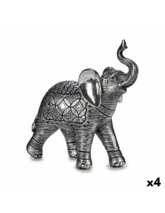 Figurine Décorative Eléphant Argenté 27,5 x 27 x 11 cm (4 Unités)