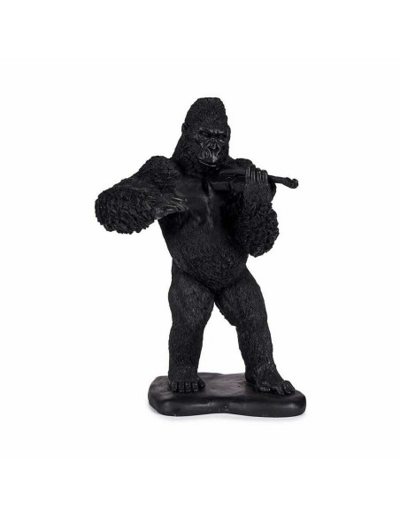 Figurine Décorative Gorille Violon Noir 17 x 41 x 30 cm (3 Unités)